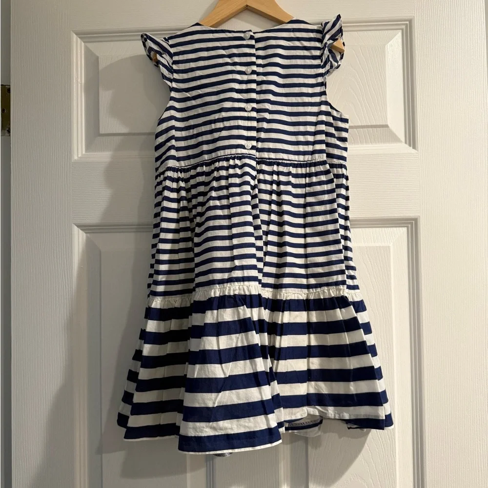 Janie and Jack Blue and White Pleated Sundress - Picture 7 of 9